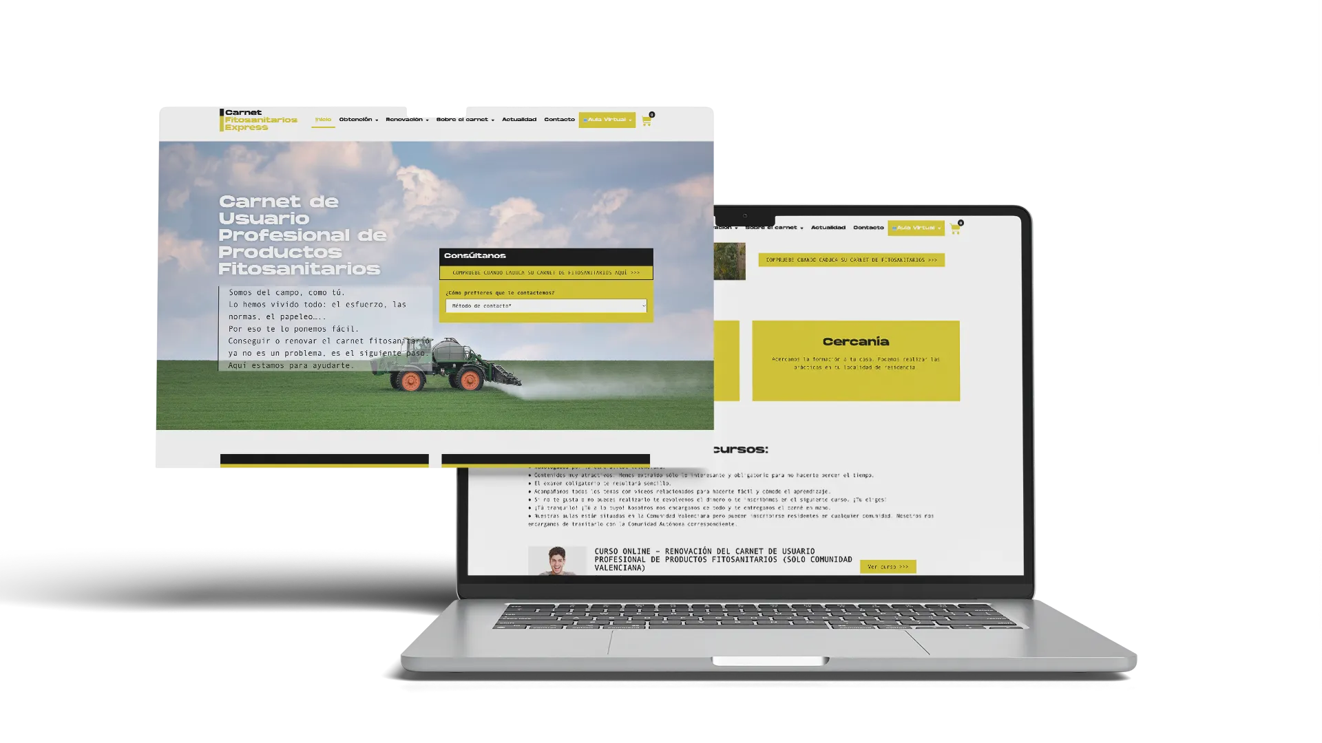 Carnet Fitosanitarios Express — home con cursos destacados y tono cercano
